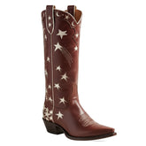 Tuhoomall Western Boots With Embroidery, Chunky Heel 2.00 in, Mid Calf Design, Perfect For Travel And Fashion Casual Wear Tuhoomall