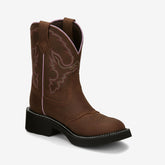 Tuhoomall Western Cowboy Ankle Boots for Women, Floral Embroidery Low Heel Short Booties, Fashion Casual Everyday Wear