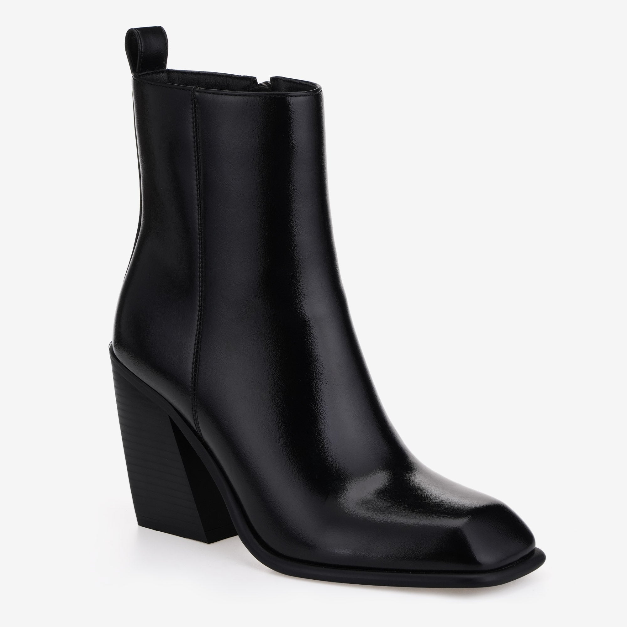 Tuhoomall Chunky Heeled Ankle Boots for Women, Solid Color, High Ankle Design, Zipper Closure, Work and Casual Versatility, 9.5 cm Heel Tuhoomall