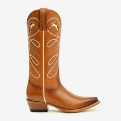 Tuhoomall Western Cowboy Boots for Women, Stylish Rough Heel, Star Embroidery, Easy Slip-On, Casual Fashion All Seasons