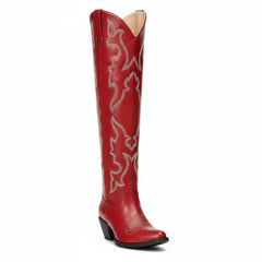 Tuhoomall Comfort Western Boots With Floral Embroidery For Stylish Travel And Everyday Use Tuhoomall