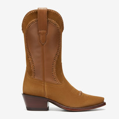 Tuhoomall Western Style Casual Ankle Boots for Women, Comfortable Pointed Toe Chunky Heels, Woven Faux Suede, All-Season Fashion Footwear