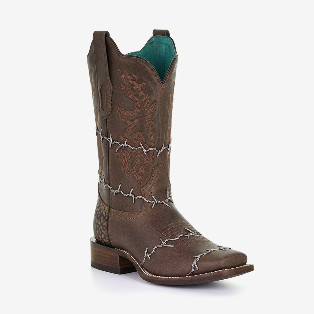 Tuhoomall Western Style Vintage Cowgirl Boots, Embroidered, Low Chunky Heel, Casual Fashion for All Seasons Tuhoomall