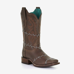 Tuhoomall Western Style Vintage Cowgirl Boots, Embroidered, Low Chunky Heel, Casual Fashion for All Seasons