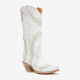 Tuhoomall Western Cowboy Boots for Women, Stitched Design, Fashion Casual Style, Chunky Heel, Mid-Calf Length, All-Season Wear Tuhoomall