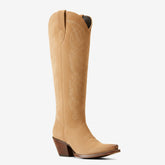 Tuhoomall Western Floral Embroidered Knee-High Cowboy Boots for Women, Chunky Heel Slip-On Design, Stylish Casual and Work Footwear Tuhoomall