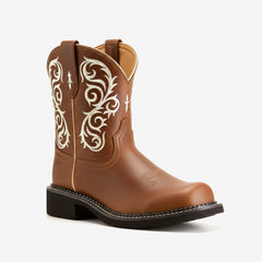 Tuhoomall Western Cowboy Ankle Boots for Women, Embroidered Short Boots for Outdoor Fashion Casual Wear, Comfortable Round Toe with Slip-On Design