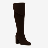 Tuhoomall Stylish Knee-High Boots for Women - Elegant Zip Closure, Solid Color, Perfect for Performances and Casual Outings, Comfortable Mid Block Heels Tuhoomall