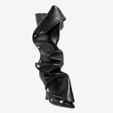 Tuhoomall Knee High Boots for Women Stiletto Heel Shark Booties