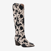 Tuhoomall Western Knee High Cowboy Boots, Animal Print, Stylish Mid Block Heel, Perfect for Parties and Casual Outings Tuhoomall