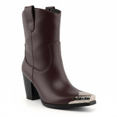 Tuhoomall Casual Almond Toe Chunky Heel Ankle Boots with Zipper for Everyday Office and Street Style