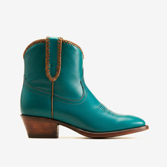 Tuhoomall Comfortable Western Style Ankle Boots for Women, Casual Workwear, Round Toe, Chunky Heel, Seasonless, Woven Colorblock Design