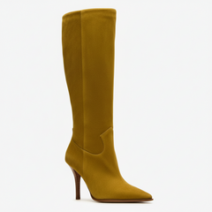 Tuhoomall Fashion Knee-High Boots for Women, Stylish Casual Wear with Chunky Heels and Zipper Detail, Versatile for Work and Everyday Use