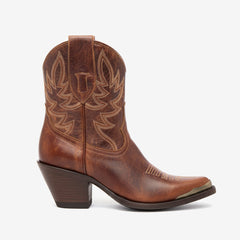 Tuhoomall Western Cowboy Ankle Boots for Women, Vintage Floral Embroidered High Ankle Heeled Booties, Casual Retro Fashion, Easy Slip-On Design Tuhoomall
