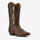 Tuhoomall Vintage Western Women's Boots, Retro Floral Mid-Calf Chunky Heel, Slip-On Design for Outdoor Adventures, Stylish Distressed Pattern