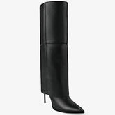 Tuhoomall Knee-High Stiletto Boots for Parties - Classic Style, Pure Color, Comfortable Fit, 10cm Heel, Perfect for Fashionable Evening Wear Tuhoomall