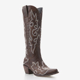 Tuhoomall Western Cowgirl Boots, Mid Calf, Fashion Casual, Comfortable Embroidery Design, Chunky Heel, Zipper Closure, Rubber Sole, Snip-Toe Style