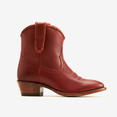 Tuhoomall Comfortable Western Style Ankle Boots for Women, Casual Workwear, Round Toe, Chunky Heel, Seasonless, Woven Colorblock Design