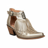 Tuhoomall Western Ankle Boots for Women with Chunky Heel, Snip-Toe, Fringe Design, Outdoor and Dance Ready, Faux Suede