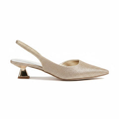 Tuhoomall Kitten Heels For Women, Classic Pointed Toe, Elastic Back Strap, Vegan Leather, Fashion Casual Office Shoes Tuhoomall