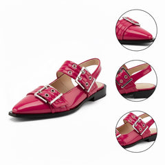 Tuhoomall Comfortable Low Heel Platform Shoes with Adjustable Metal Buckle for Casual and Office Use, Ideal for All-Season Wear