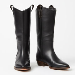 Tuhoomall Western Snip Toe Ankle Boots for Women, Classic All-Season Chunky Heel Rubber Sole, Easy Slip-On Design, Perfect for Casual and Office Wear