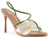 Tuhoomall High Heel Sandals for Women with Floral Design, Elegant Open Toe, Ideal for Parties and Summer Events, 8cm Stiletto Heel Tuhoomall