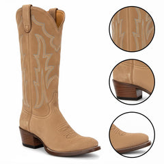 Tuhoomall Faux Suede Western Ankle Boots for Women, 2.63 in Block Heel, Colorful Embroidery, Perfect for Fashion and Casual Travel Tuhoomall