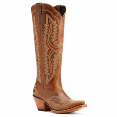 Tuhoomall Stylish Western Mid-Calf Boots for Women - Embroidered Vegan Leather, 2.76in Low Chunky Heel, Perfect for Year-Round Casual Wear