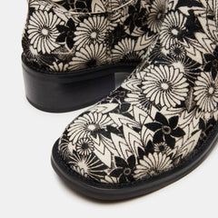 Tuhoomall Fashionable Low Heel Mid Calf Embroidered Boots for Casual, Parties, and Formal Events 4-5cm Heels