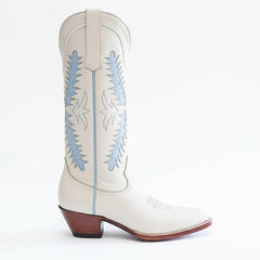 Tuhoomall Western Mid Calf Boots for Women with Rubber Sole, 5.1 cm Chunky Heel, Stylish Embroidery for Casual and Office Wear