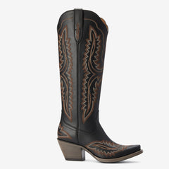 Tuhoomall Western Over-the-Knee Boots for Women, Floral Embroidered Chunky Heel, Comfortable Slip-On, Stylish for Travel and Outdoor Fashion Tuhoomall