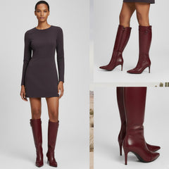 Tuhoomall Comfortable Knee-High Party Boots - Stylish Pointed Toe, Elegant High Stiletto Heel - Perfect for Casual Spring, Autumn, Winter Wear