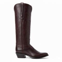 Tuhoomall Western Style Knee-High Boots, Embroidered Vegan Leather, 5.5cm Chunky Heel, Fashion Casual for All Seasons