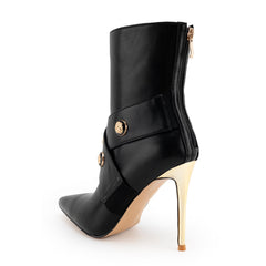 Tuhoomall Ankle Boots, Pointed Toe, Zipper Closure, Stylish High Heels for Weddings, Business Events, and Formal Occasions