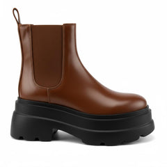 Tuhoomall Fashion Casual Waterproof Ankle Boots with Thick Sole, Round Toe, Easy Slip-On Design for Daily Office Wear