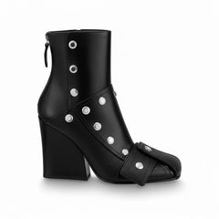 Tuhoomall Fashion Ankle Booties With Zip And Studs, Chunky Wedge Heel, Stylish For Parties And Casual Outings, All-Season Wear