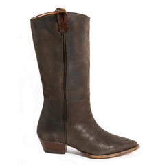 Tuhoomall Western Snip Toe Ankle Boots for Women, Classic All-Season Chunky Heel Rubber Sole, Easy Slip-On Design, Perfect for Casual and Office Wear