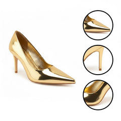 Tuhoomall Stylish High Heels for Parties and Dances, Gradient Design, Pointed Toe, 8cm Stiletto Heels, Slip-On, Rubber Sole, Synthetic Leather Lining