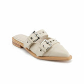 Tuhoomall Comfortable Pointed-Toe Mule Sandals for Summer Travel | Adjustable Metal Button Design | Casual Street Style Tuhoomall