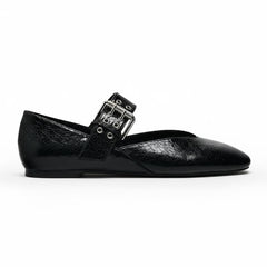 Tuhoomall Comfortable Flat Shoes with Adjustable Buckle, Casual Office Wear, Stylish Solid Color for Spring Summer Tuhoomall