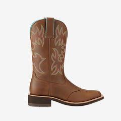 Tuhoomall Western Style Embroidered Ankle Boots for Women, Casual Fashion Footwear with Comfortable Flat Sole, Perfect for All Seasons