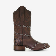 Tuhoomall Western Style Vintage Cowgirl Boots, Embroidered, Low Chunky Heel, Casual Fashion for All Seasons