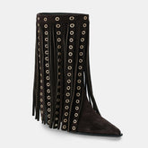 Tuhoomall Vintage Stylish Ankle Booties for Women with Pointed Toe, Comfortable Fit, and Decorative Fringe, Perfect for Everyday Wear