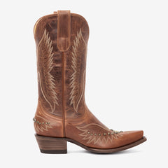 Tuhoomall Western Cowboy Boots for Women - Vintage Casual Style with Embroidery and Studs - Easy Slip-On Design for All Seasons Tuhoomall