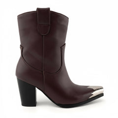 Tuhoomall Casual Almond Toe Chunky Heel Ankle Boots with Zipper for Everyday Office and Street Style