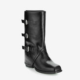 Tuhoomall Foldable Mid-Calf Chunky Heel, Stylish Adjustable Metallic Buckle, Perfect For Casual And Formal Occasions