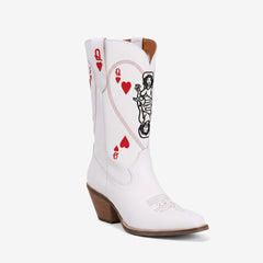 Tuhoomall Western Style Women's Cowboy Boots, Embroidered Ankle Booties for Travel, Outdoor Fashion, Parties, and Casual Wear