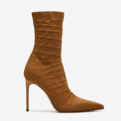 Tuhoomall Fashion Women's Ankle Boots, Stylish Pointed Toe Design, Chic High Stiletto Heels, All-Season Comfort, Easy Slip-On Closure