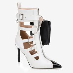 Tuhoomall Comfortable High Heels Sandals for Weddings and Parties, Pointed Toe Ankle Length, Adjustable Buckle, Classic Summer Fashion